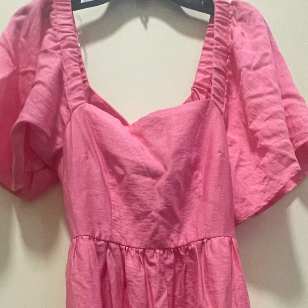 A New  Day Pink linen open back dress
